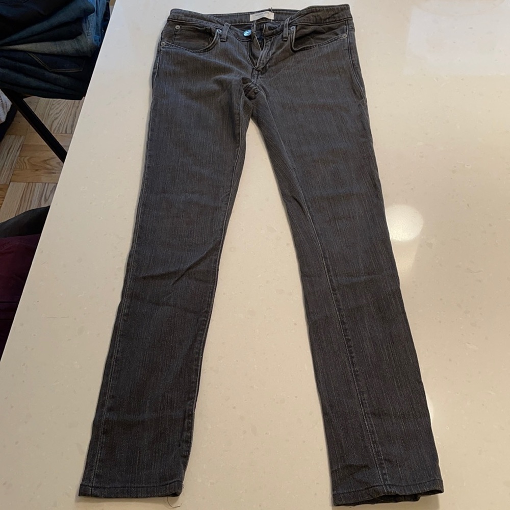 Helmut Lang gray black distressed, very slimming.